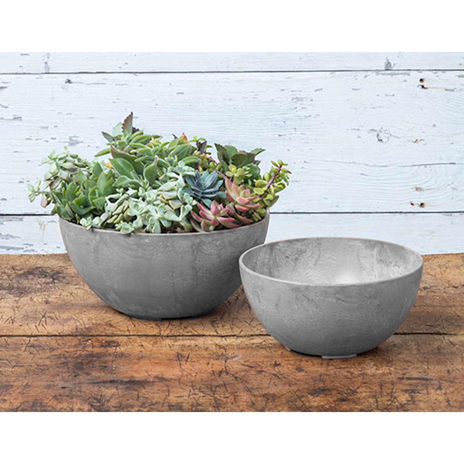 Novelty ArtStone 4.8 In. H X 9.9 In. W X 9.9 In. D X 9.9 In. D Resin Napa Bowl Planter Gray 7 Novelty ArtStone 4.8 In. H X 9.9 In. W X 9.9 In. D X 9.9 In. D Resin Napa Bowl Planter Gray - Image 5