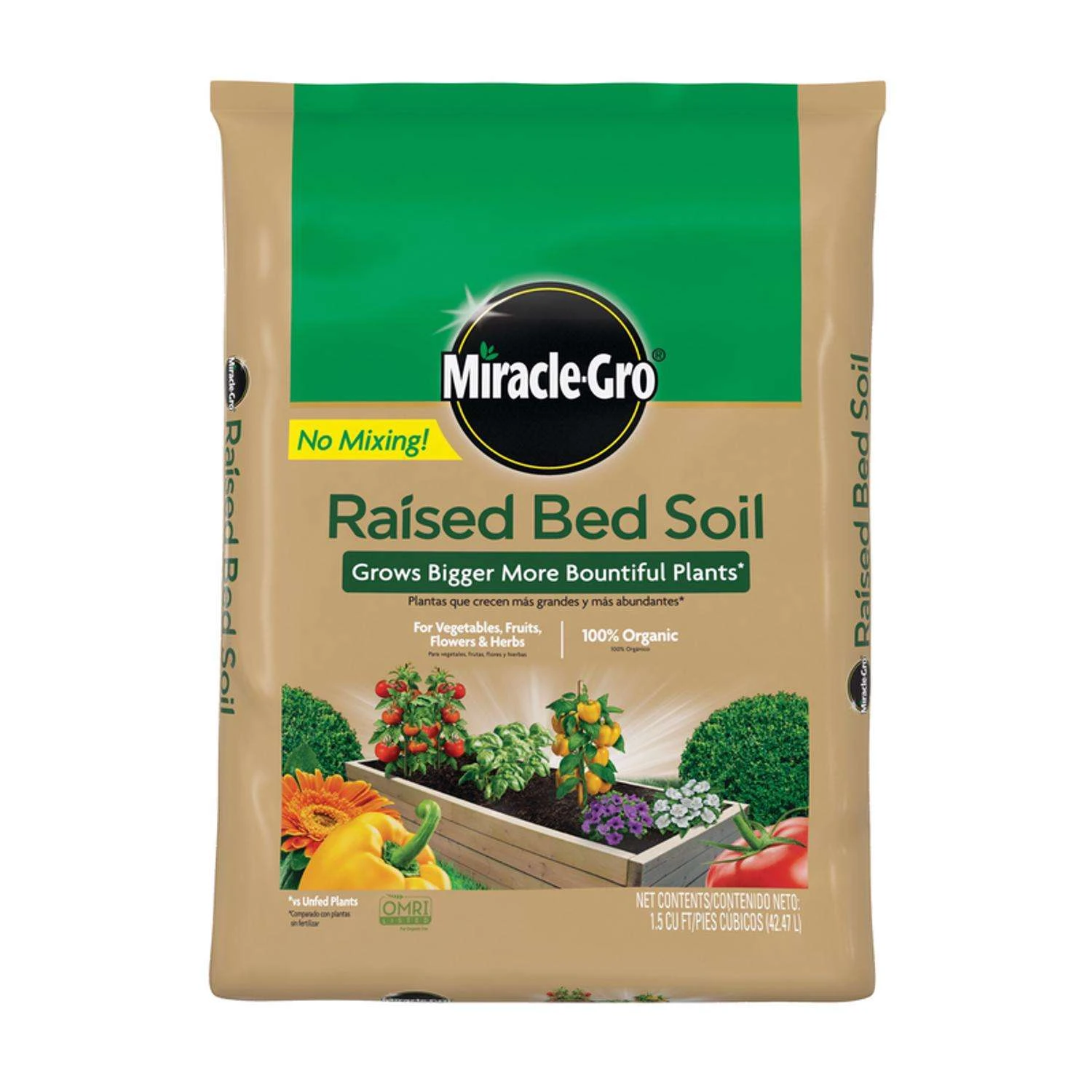 Miracle-Gro Organic All Purpose Raised Bed Soil 1.5 Cu Ft 3 Miracle-Gro Organic All Purpose Raised Bed Soil 1.5 Cu Ft
