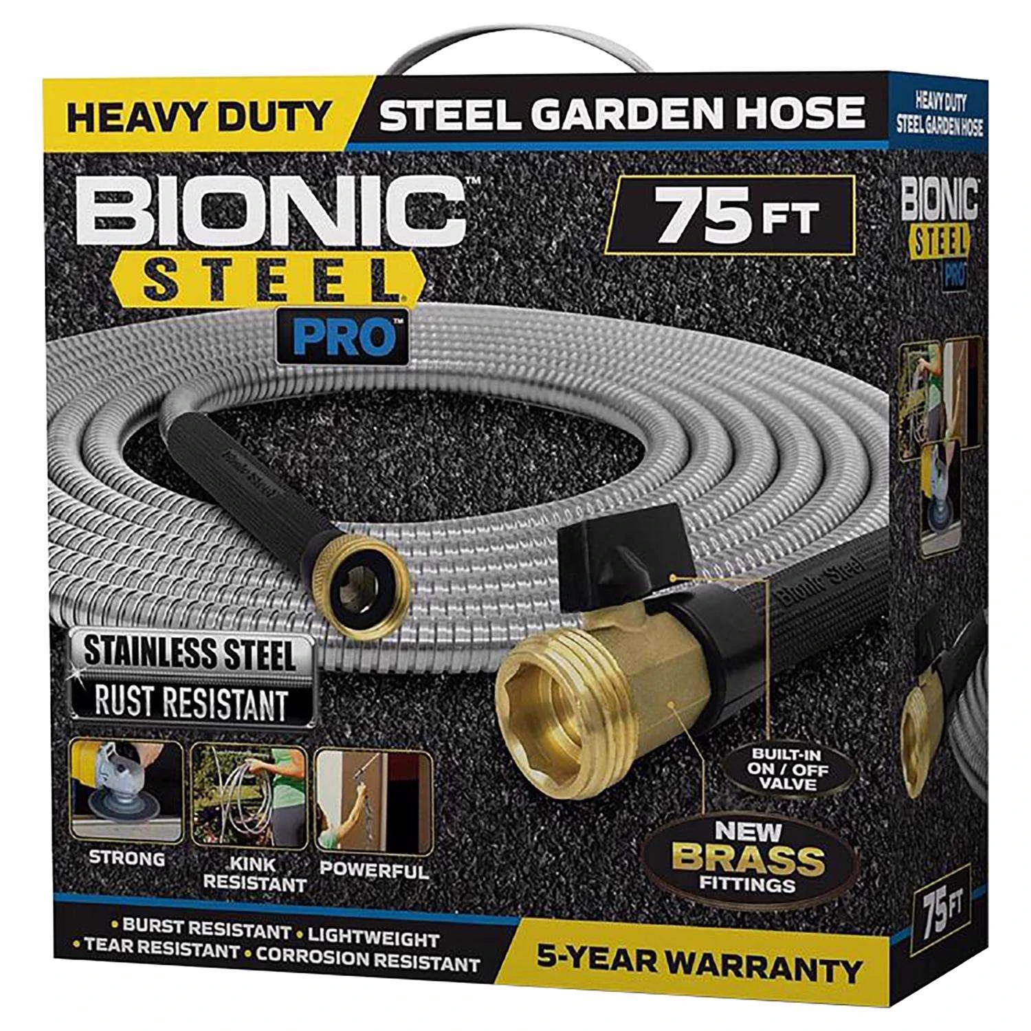 Bionic Steel Pro 5/8 In. D X 75 Ft. L Heavy Duty Commercial Grade Garden Hose 3 Bionic Steel Pro 5/8 In. D X 75 Ft. L Heavy Duty Commercial Grade Garden Hose