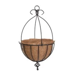 Panacea 13.75 In. D Galvanized Steel Spanish Hanging Basket Black