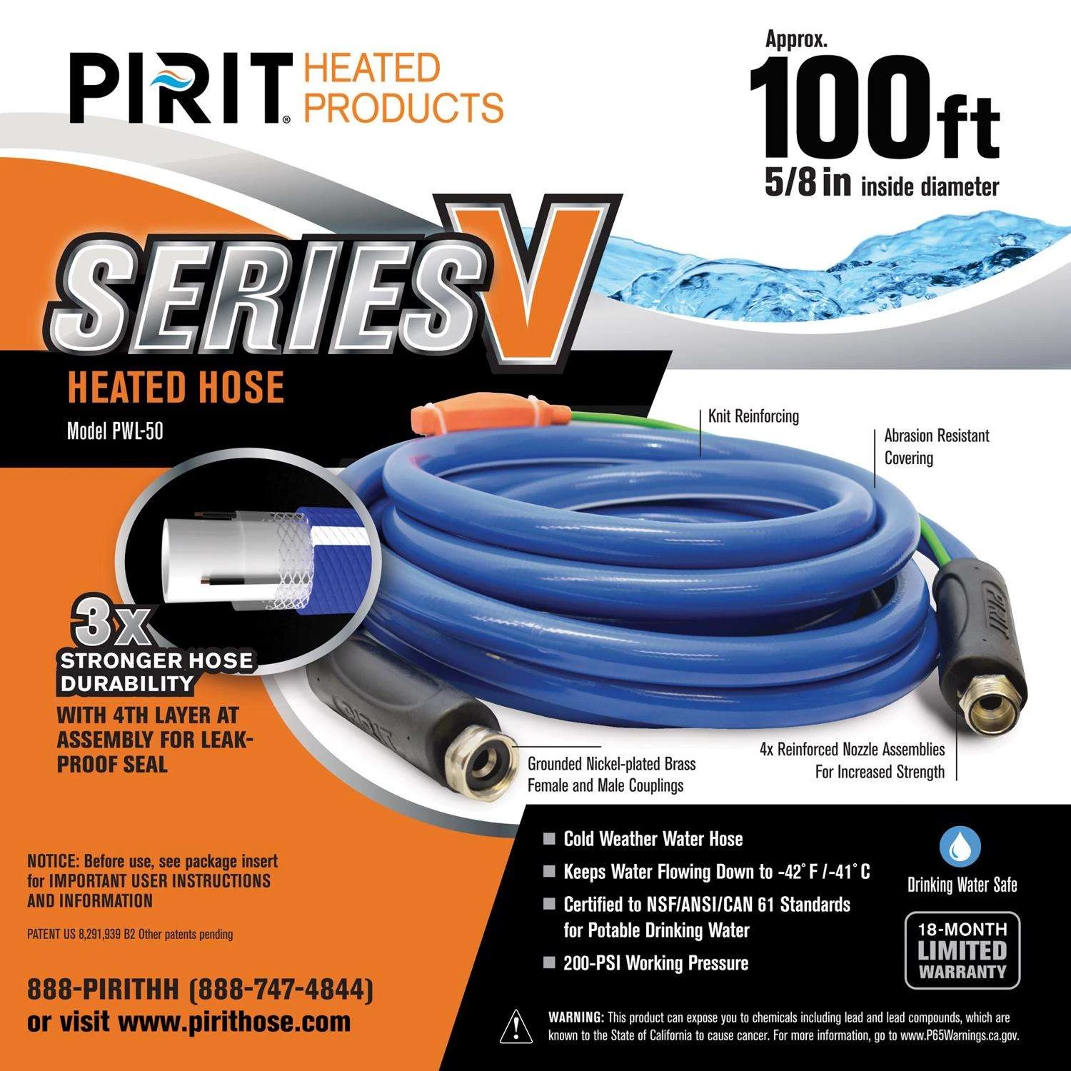 Pirit Series V 5/8 In. D X 100 Ft. L Medium Duty Heated Hose 3 Pirit Series V 5/8 In. D X 100 Ft. L Medium Duty Heated Hose