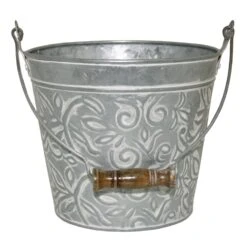 Robert Allen 7 In. H X 8 In. W Metal Planter Whitewash
