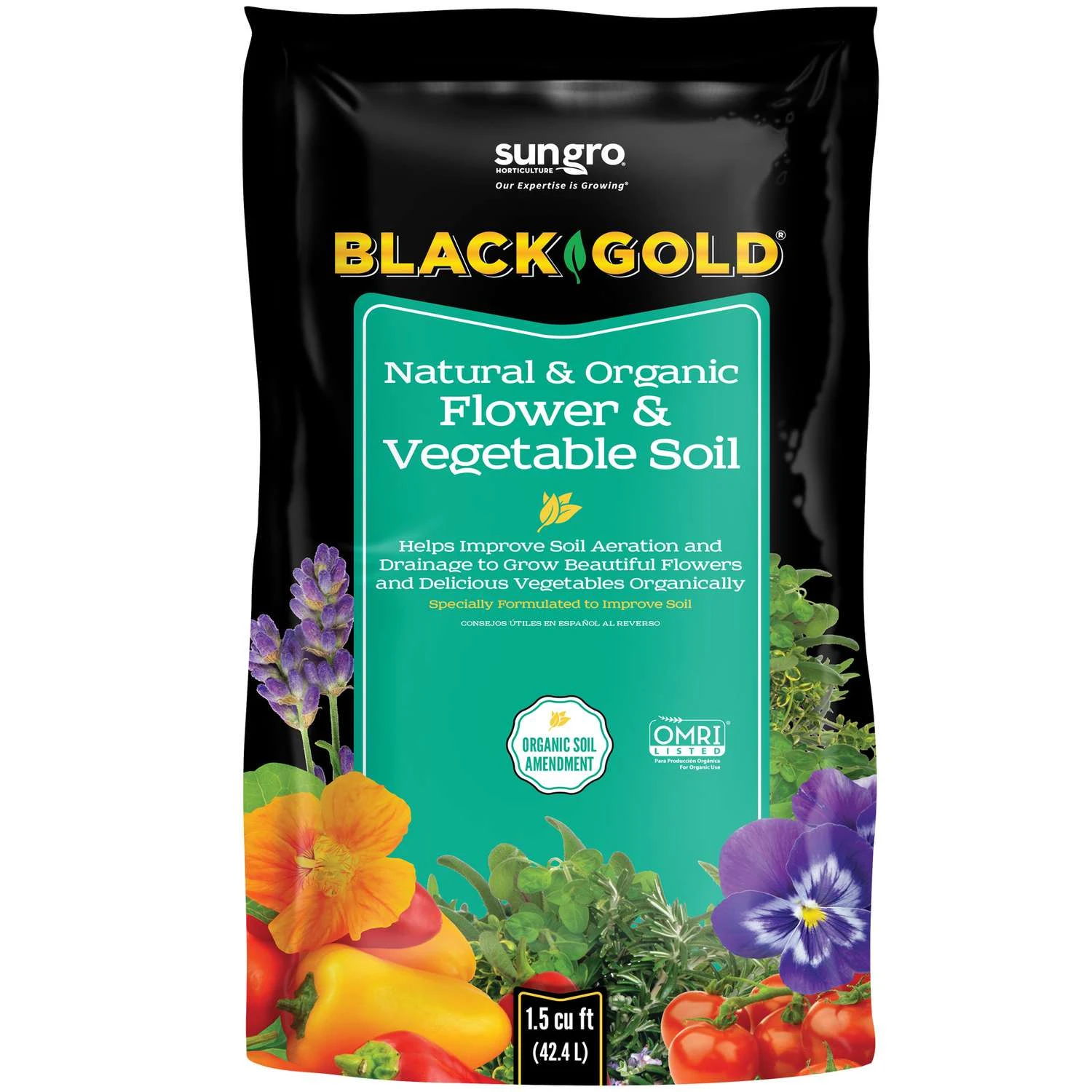 Black Gold Organic Flower And Vegetable Garden Soil 1.5 Cu Ft 3 Black Gold Organic Flower And Vegetable Garden Soil 1.5 Cu Ft
