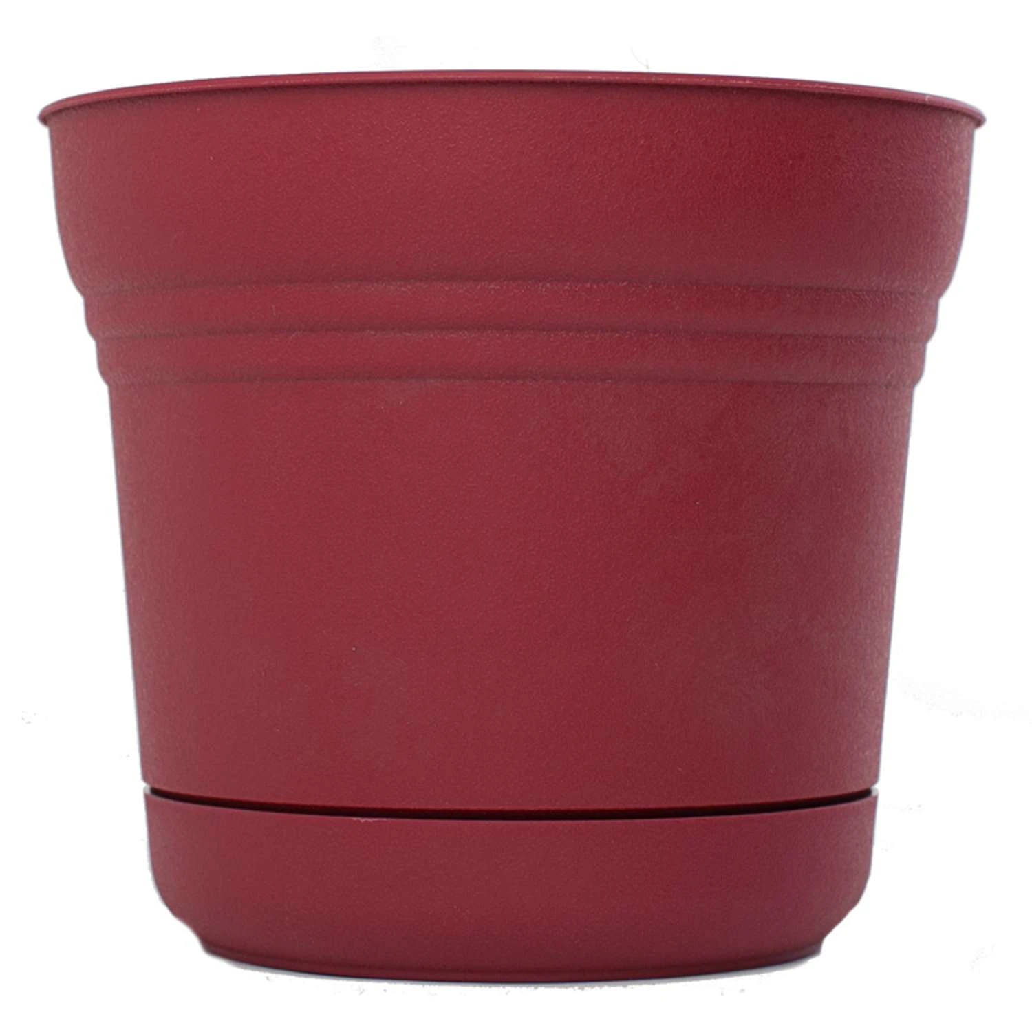 Bloem Saturn 10.8 In. H X 12 In. D Plastic Planter Burnt Red 3 Bloem Saturn 10.8 In. H X 12 In. D Plastic Planter Burnt Red