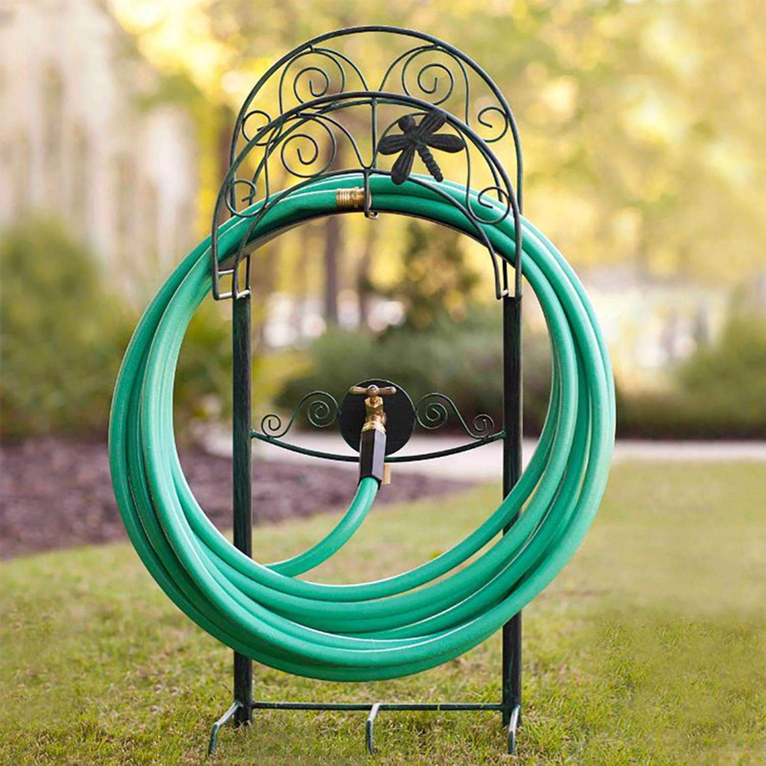Liberty Garden 125 Ft. Bronze Free Standing Hose Stand 4 Liberty Garden 125 Ft. Bronze Free Standing Hose Stand - Image 2