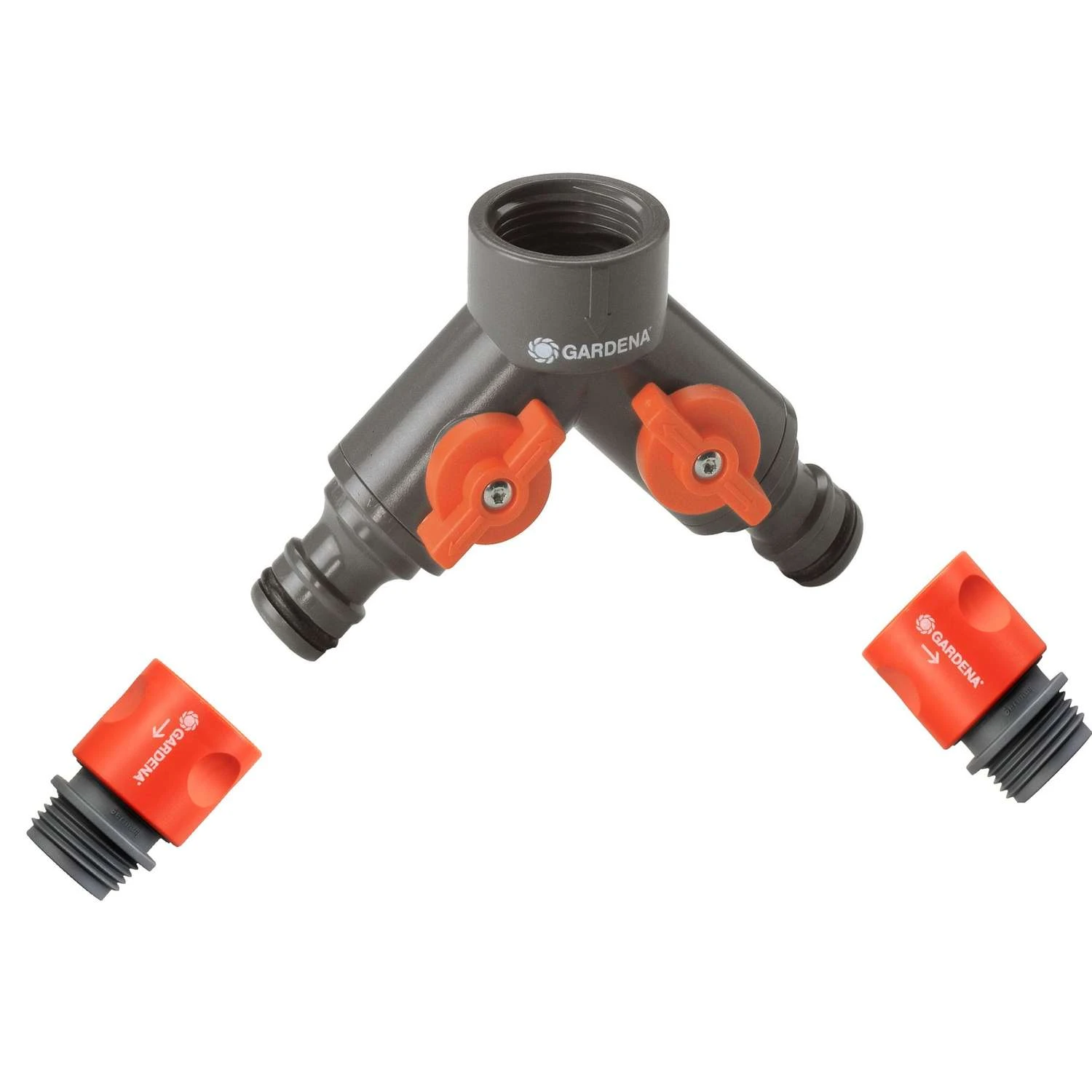 Gardena 5/8 & 1/2 In. Nylon/ABS Threaded Female/Quick Connect 2-Way Shut-off Valve 3 Gardena 5/8 & 1/2 In. Nylon/ABS Threaded Female/Quick Connect 2-Way Shut-off Valve