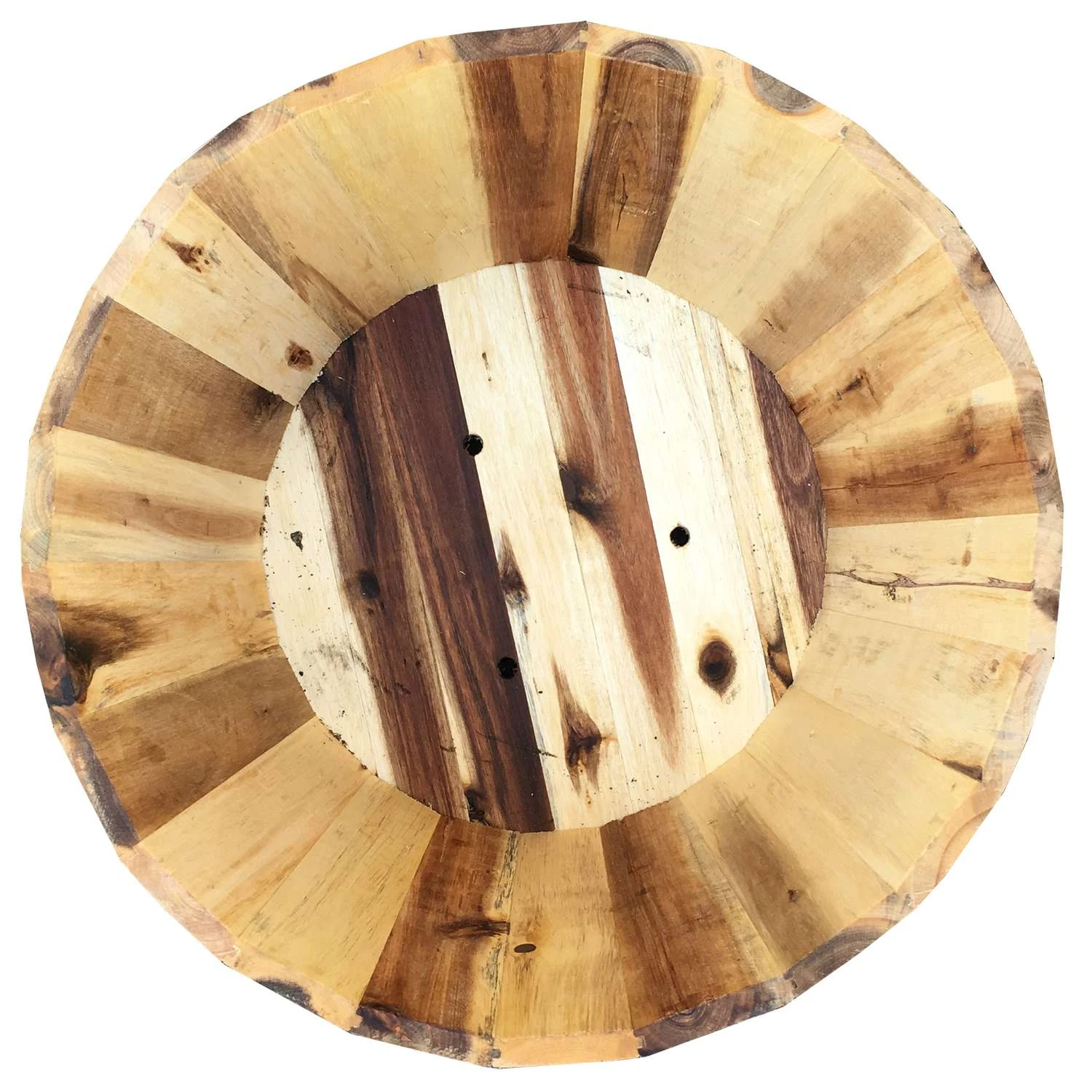 Avera Products 9.5 In. H X 16 In. W X 16 In. D Wood Traditional Barrel Natural 4 Avera Products 9.5 In. H X 16 In. W X 16 In. D Wood Traditional Barrel Natural - Image 2