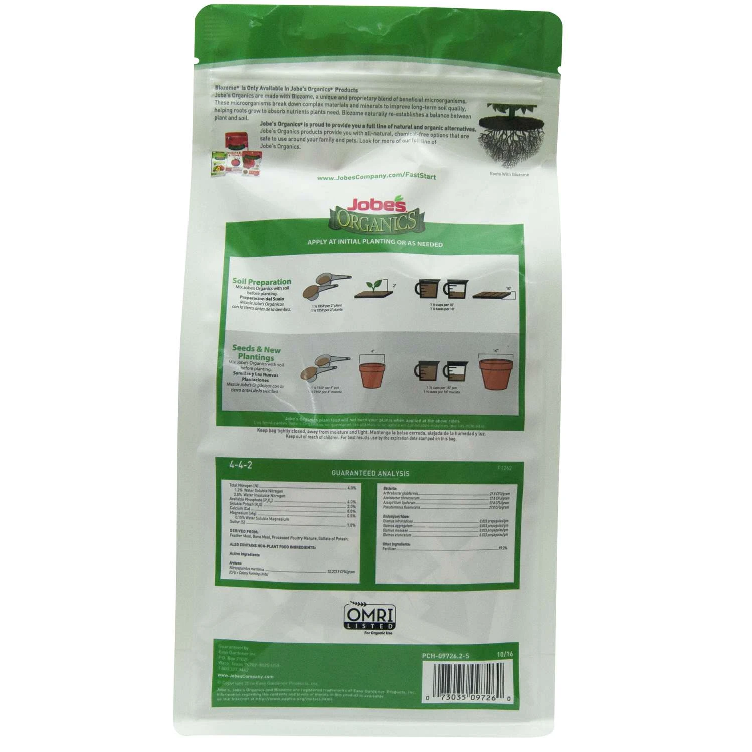Jobe's Fast Start Organic Granules Plant Food 4 Lb 4 Jobe's Fast Start Organic Granules Plant Food 4 Lb - Image 2