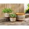 Summerfield Terrace Brown Trim Ceramic 3 Assorted Size Round Planter Set -ORBIT || ACE || TORO Shop 11366698 a904 486c 8df5 a5ca647655e5