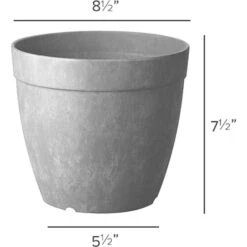 Novelty Artstone 7.5 In. H X 6.5 In. W X 6.5 In. D X 8.5 In. D Resin Dolce Planter Gray