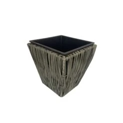 Infinity 11 In. H X 11 In. W X 11 In. D Plastic Wicker Planter Gray -ORBIT || ACE || TORO Shop 17b9943b e39a 41e8 9410 3ffd06cc65f6