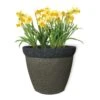 Misco 10.75 In. H X 12.8 In. D Resin/Stone Powder 2 Tone Planter Brown