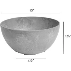 Novelty ArtStone 4.8 In. H X 9.9 In. W X 9.9 In. D X 9.9 In. D Resin Napa Bowl Planter Gray