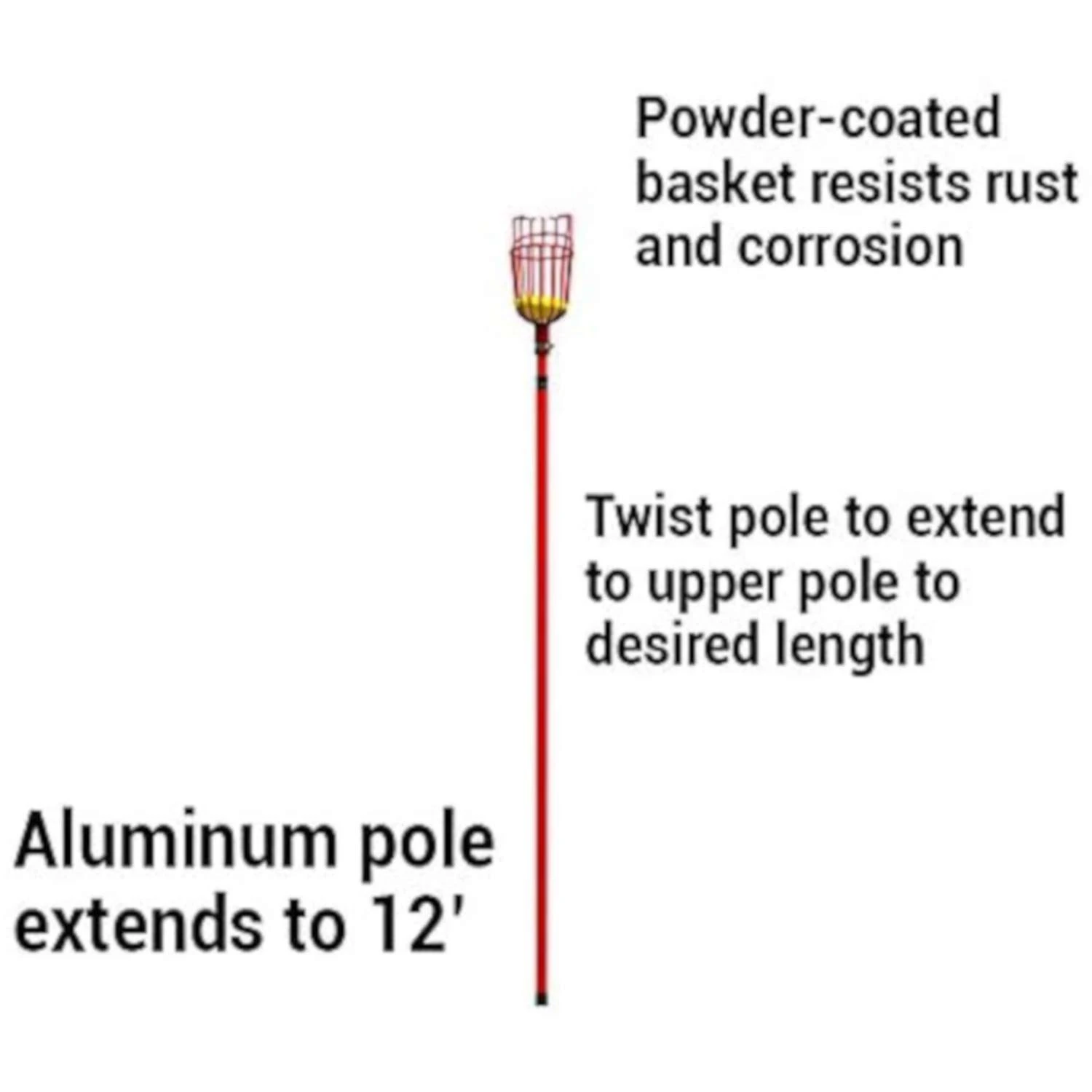 Corona Clipper Aluminum Expandable Fruit Picker 4 Corona Clipper Aluminum Expandable Fruit Picker - Image 2
