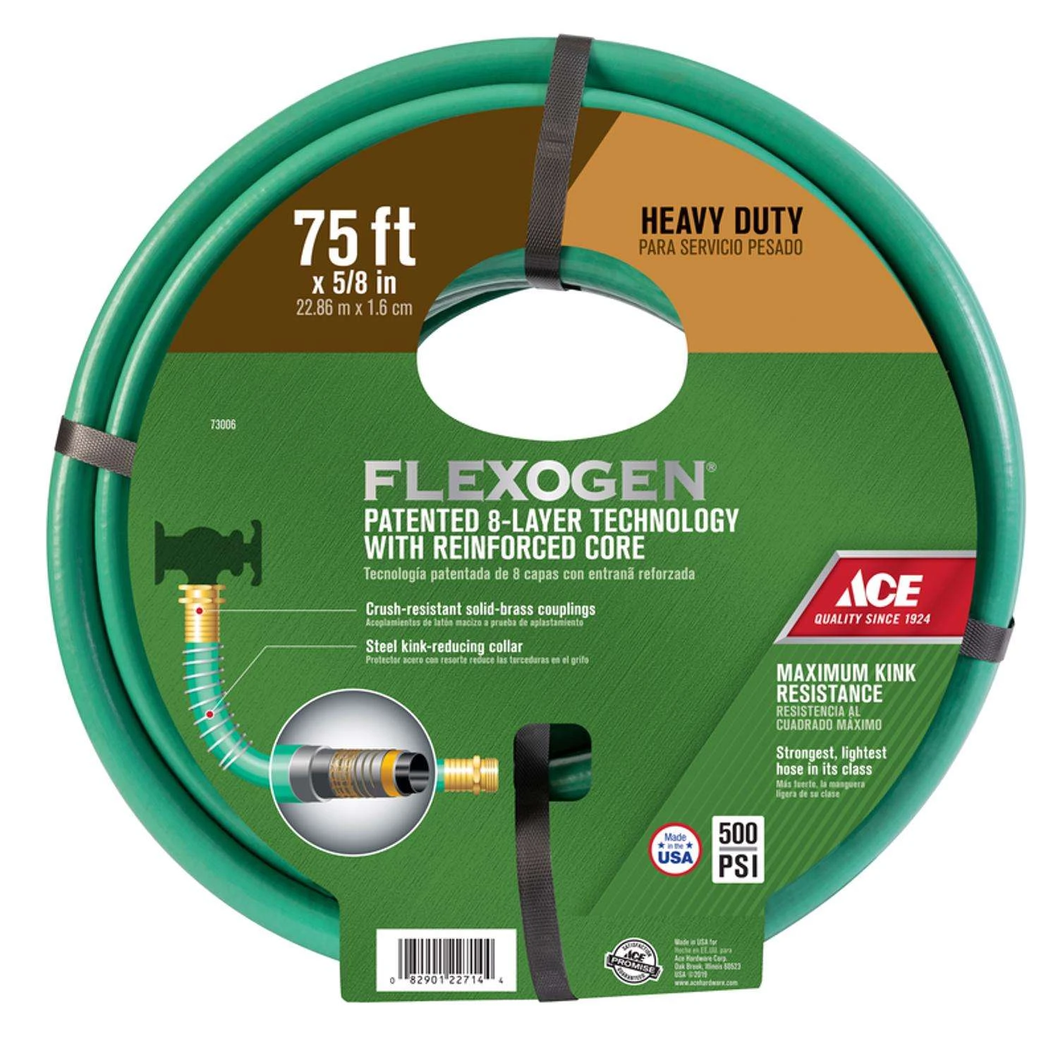 Ace Flexogen 5/8 In. D X 75 Ft. L Heavy Duty Premium Grade Garden Hose 3 Ace Flexogen 5/8 In. D X 75 Ft. L Heavy Duty Premium Grade Garden Hose
