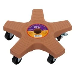 Down Under 3.5 In. H Terracotta Plastic Wheeled Plant Stand