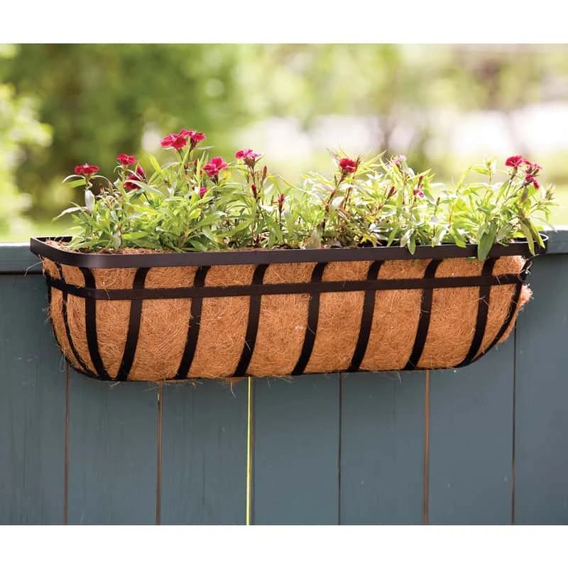 Panacea 48 In. W Steel Deck Rail Planter Black 3 Panacea 48 In. W Steel Deck Rail Planter Black