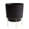 Bloem Hopson 12 In. H X 10 In. D Metal/Plastic Planter With Stand Black 2 Bloem Hopson 12 In. H X 10 In. D Metal/Plastic Planter With Stand Black -ORBIT || ACE || TORO Shop 29abbd39 642b 4b20 9e5c f6c9d3e47acf