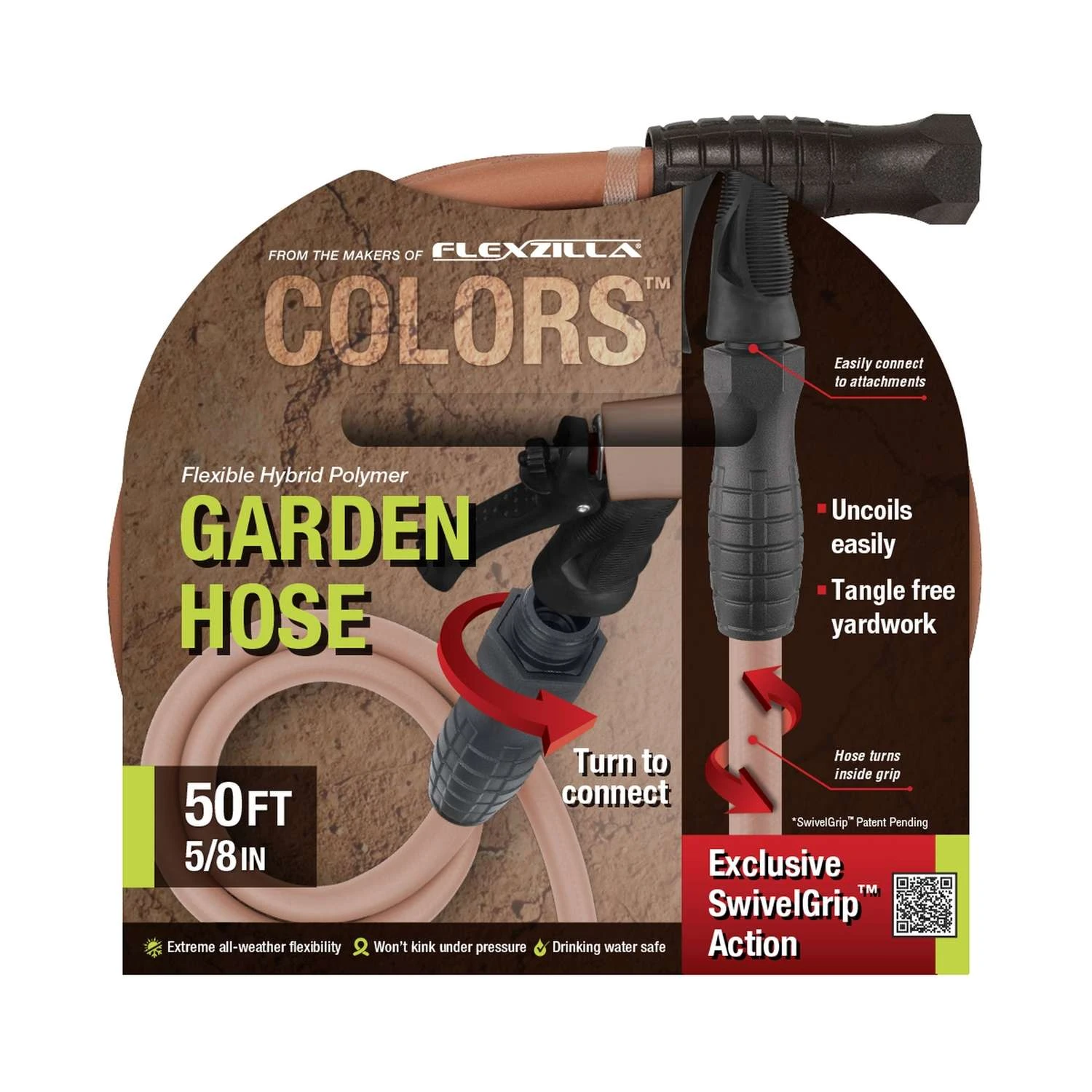 Legacy Colors 5/8 In. D X 50 Ft. L Garden Hose 3 Legacy Colors 5/8 In. D X 50 Ft. L Garden Hose