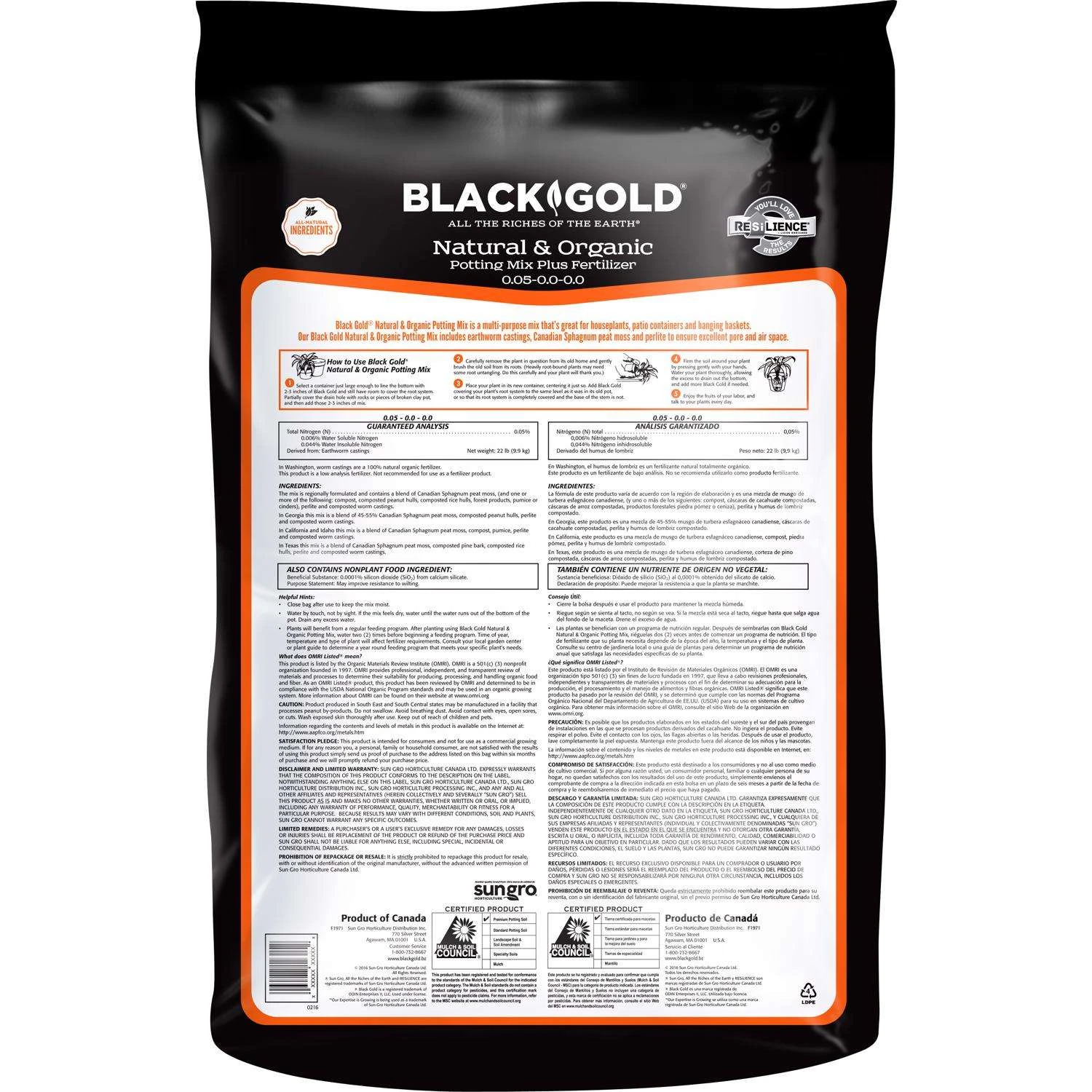 Black Gold Organic All Purpose Potting Mix 1.5 Cu Ft 4 Black Gold Organic All Purpose Potting Mix 1.5 Cu Ft - Image 2