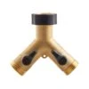 Gilmour 3/4 In. Brass Threaded Male Y-Hose Connector With Shut Offs