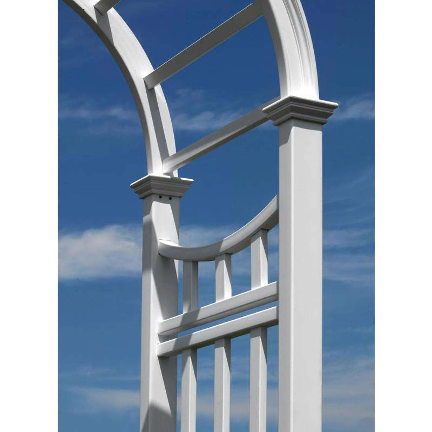 Vita Vienna 86.5 In. H White Vinyl Garden Arbor 4 Vita Vienna 86.5 In. H White Vinyl Garden Arbor - Image 2