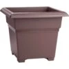 Novelty 13 In. H X 14 In. W X 14 In. D Plastic Countryside Tub Patio Planter Brown