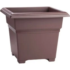 Novelty 13 In. H X 14 In. W X 14 In. D Plastic Countryside Tub Patio Planter Brown