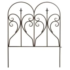 Panacea 24 In. L X 30 In. H Steel Black Scroll And Finial Garden Edging