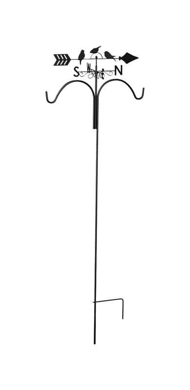 Panacea Rust Steel 78 In. H Perching Bird Weathervane Double Shepherd's Hook 1 Pk 3 Panacea Rust Steel 78 In. H Perching Bird Weathervane Double Shepherd's Hook 1 Pk