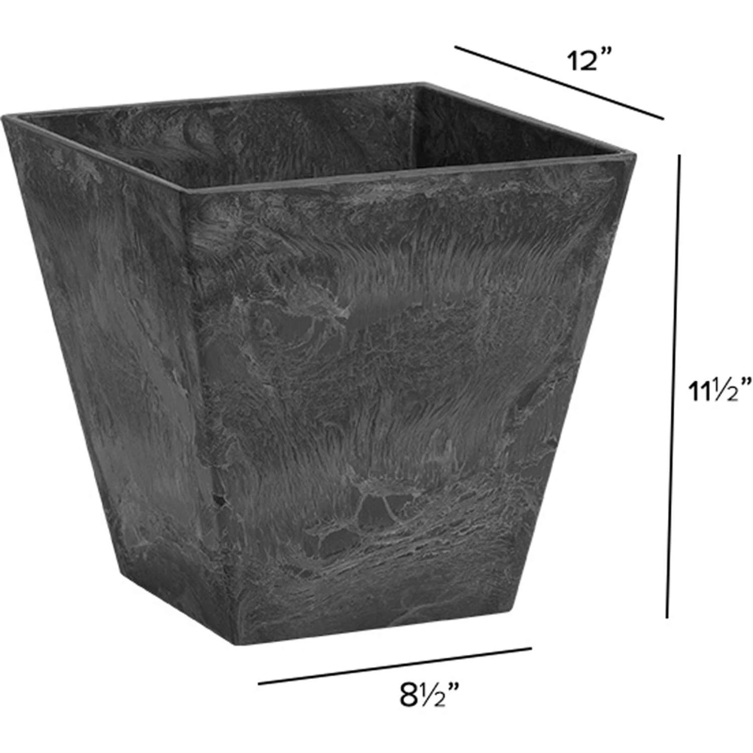 Novelty Artstone 11.5 In. H X 11.8 In. W X 11.8 In. D Resin Ella Planter Black 4 Novelty Artstone 11.5 In. H X 11.8 In. W X 11.8 In. D Resin Ella Planter Black - Image 2