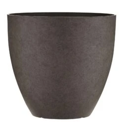 Southern Patio 12 In. H X 13 In. D Resin Egg Planter Graystone