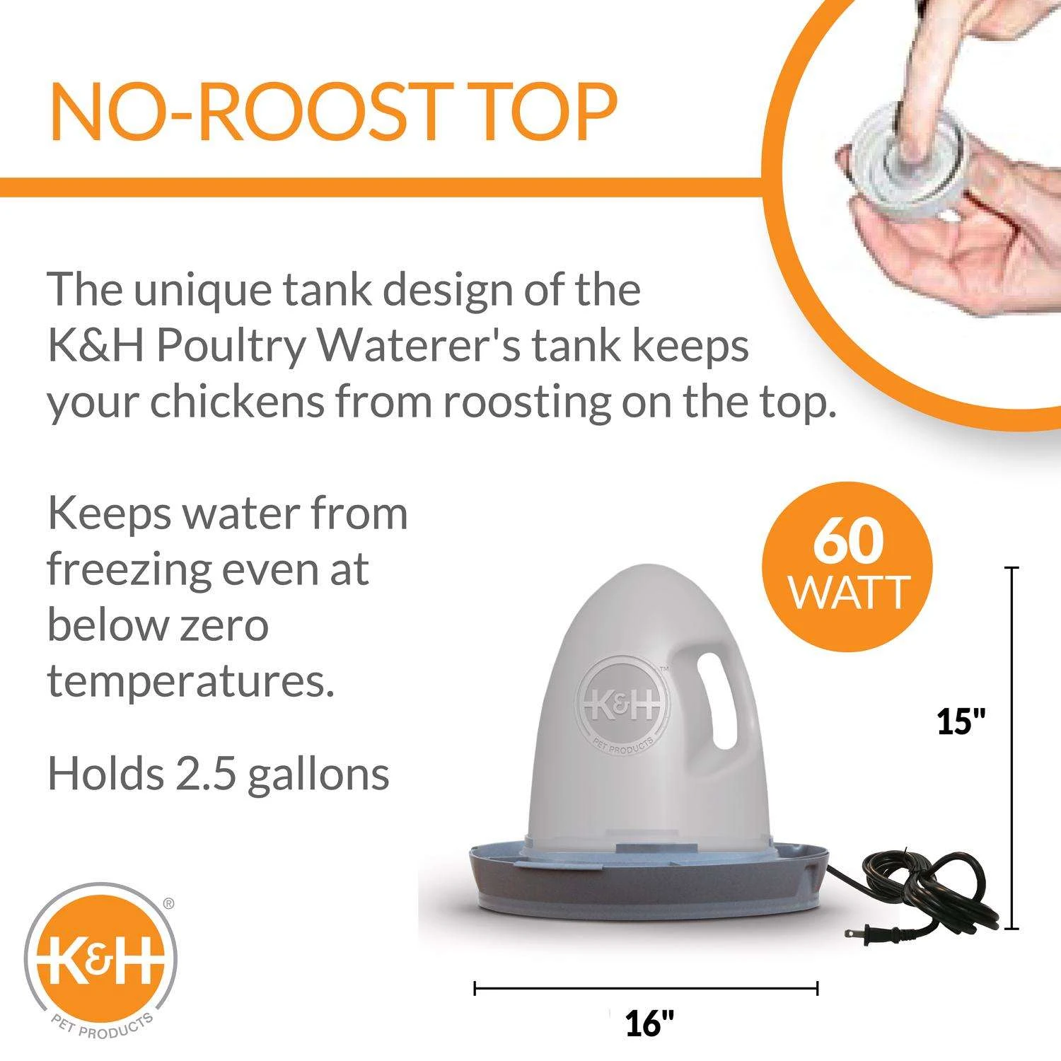 K&H Pet Prodcuts 2.5 Gal Watering Bowl For Poultry 4 K&H Pet Prodcuts 2.5 Gal Watering Bowl For Poultry - Image 2