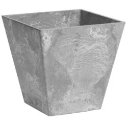 Novelty Artstone 11.5 In. H X 11.8 In. W X 11.8 In. D Resin Ella Planter Gray