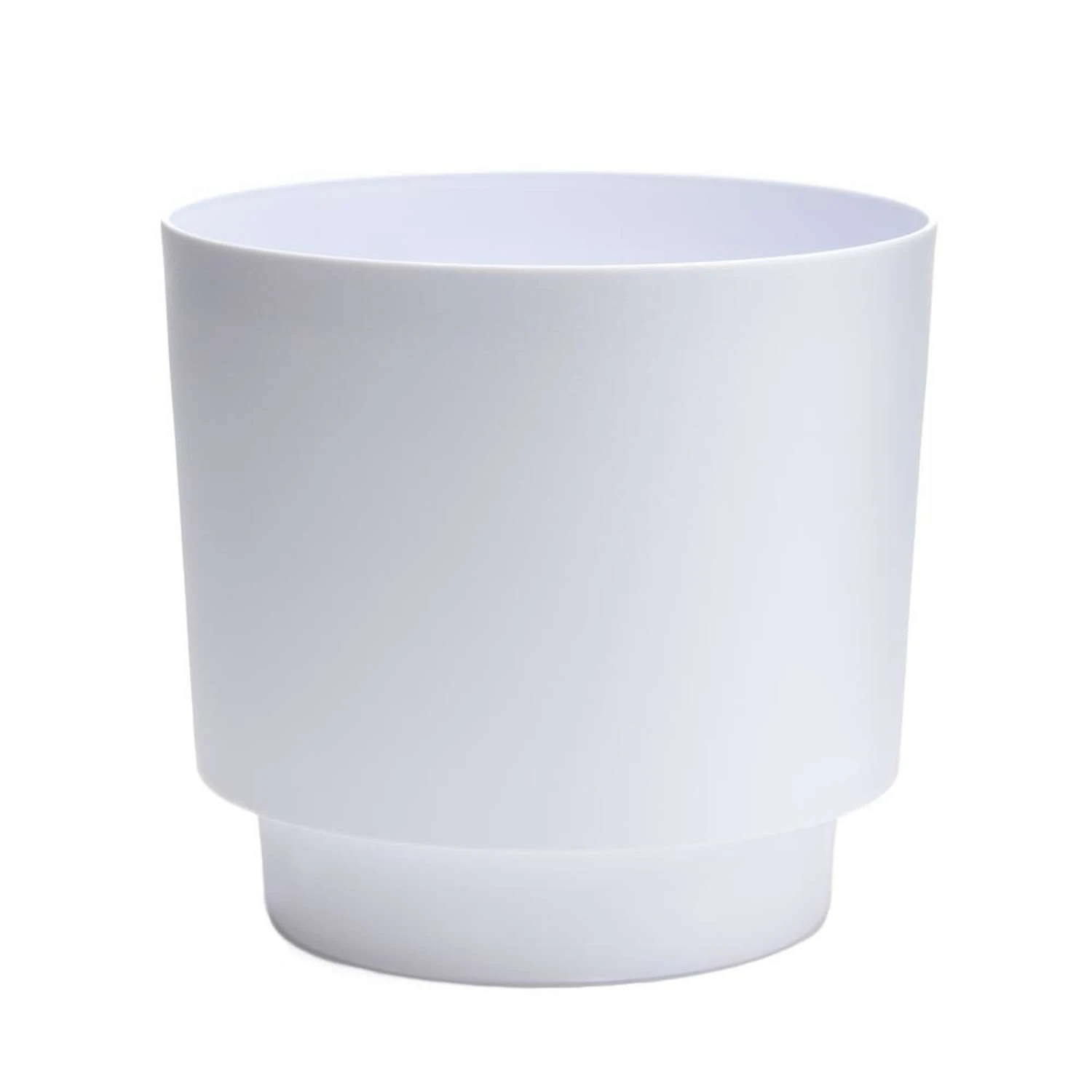 Bloem Hopson 8 In. H X 6 In. D Metal/Plastic Planter With Stand Casper White 3 Bloem Hopson 8 In. H X 6 In. D Metal/Plastic Planter With Stand Casper White