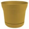 Bloem Saturn 10 In. D Polyresin Planter Yellow