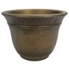 HC Companies Sierra 11.75 In. H X 16 In. D Plastic Texture Planter Celtic Bronze