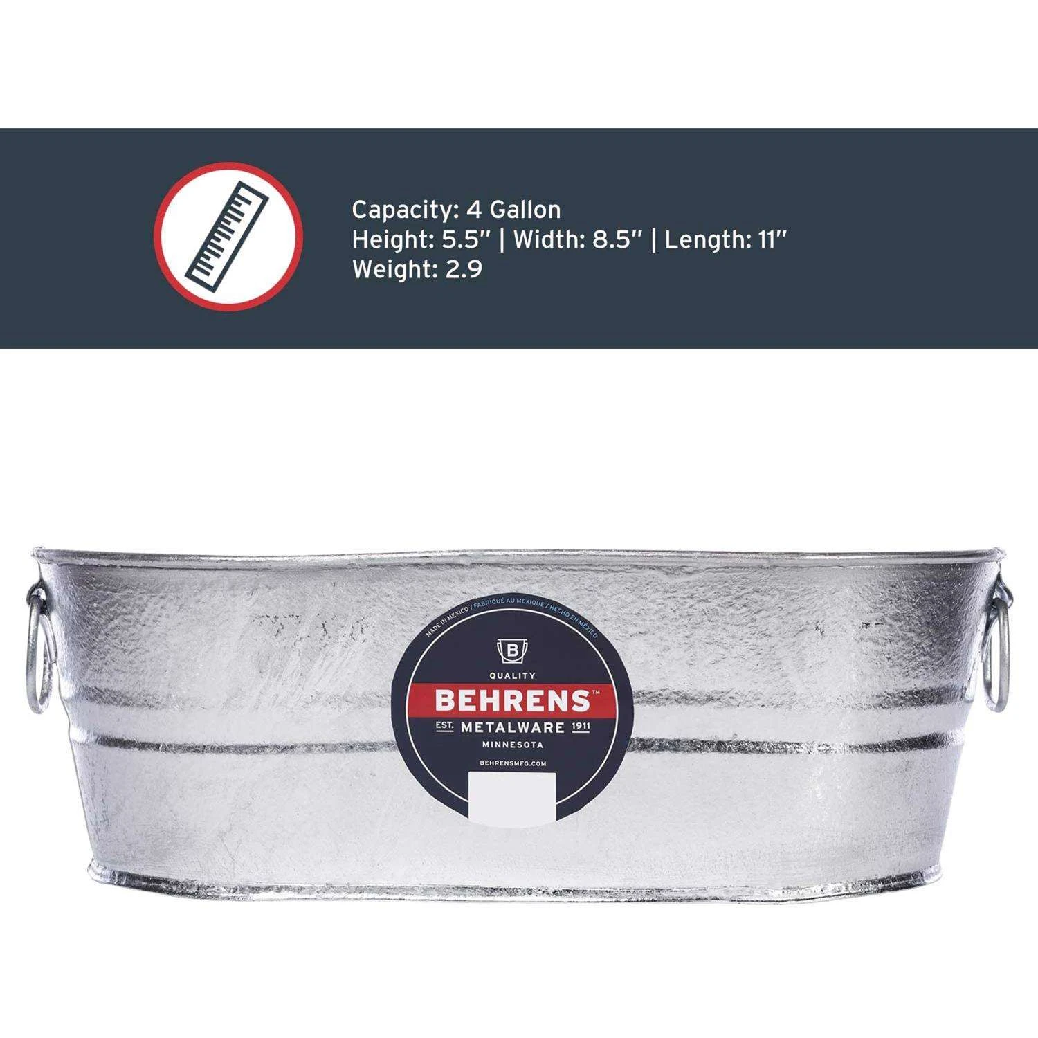 Behrens 4 Gal Steel Tub Oval 12 Behrens 4 Gal Steel Tub Oval - Image 10