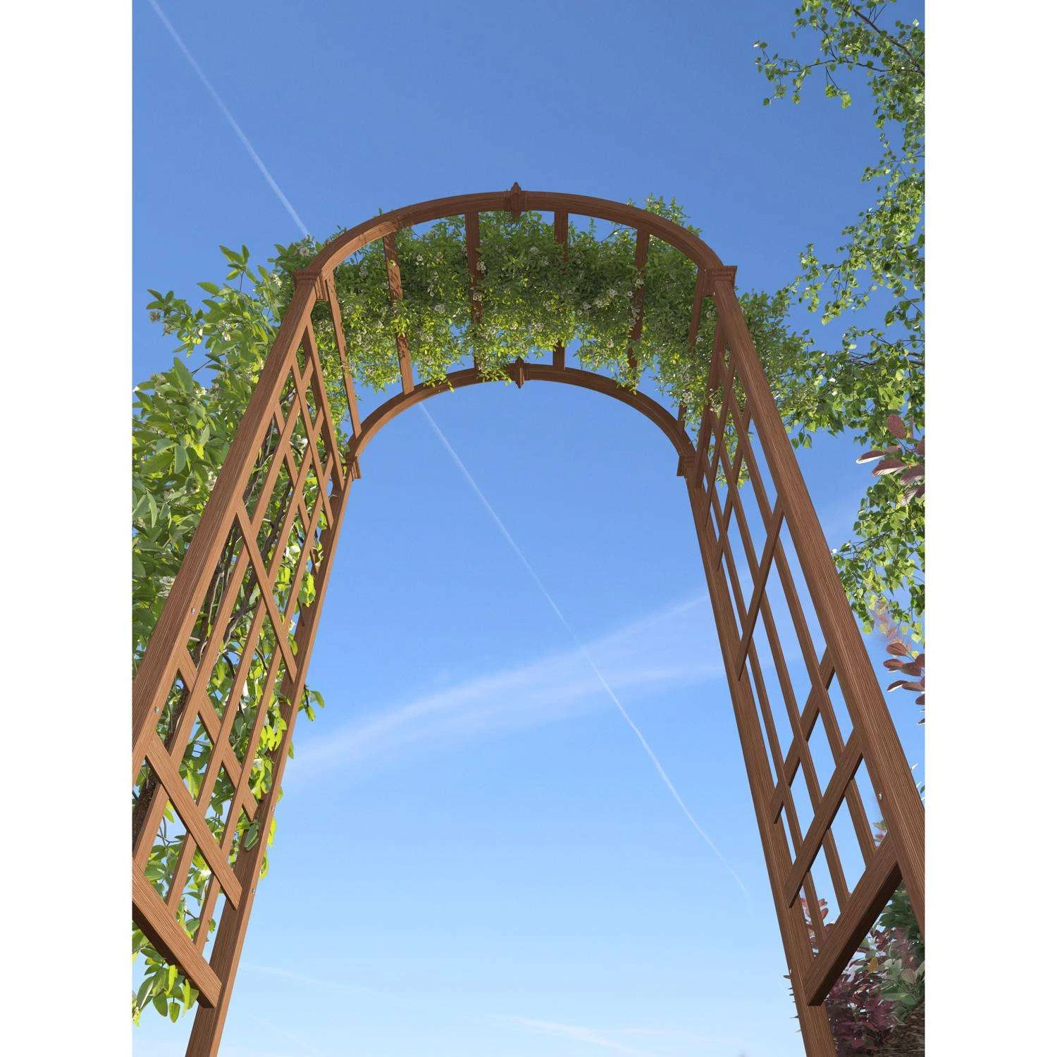 Vita Sierra 81 In. H Brown Vinyl Garden Arbor 4 Vita Sierra 81 In. H Brown Vinyl Garden Arbor - Image 2