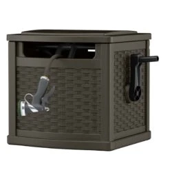 Suncast Slide Trak 150 Ft. Brown Retractable Free Standing Hideaway Hose Reel