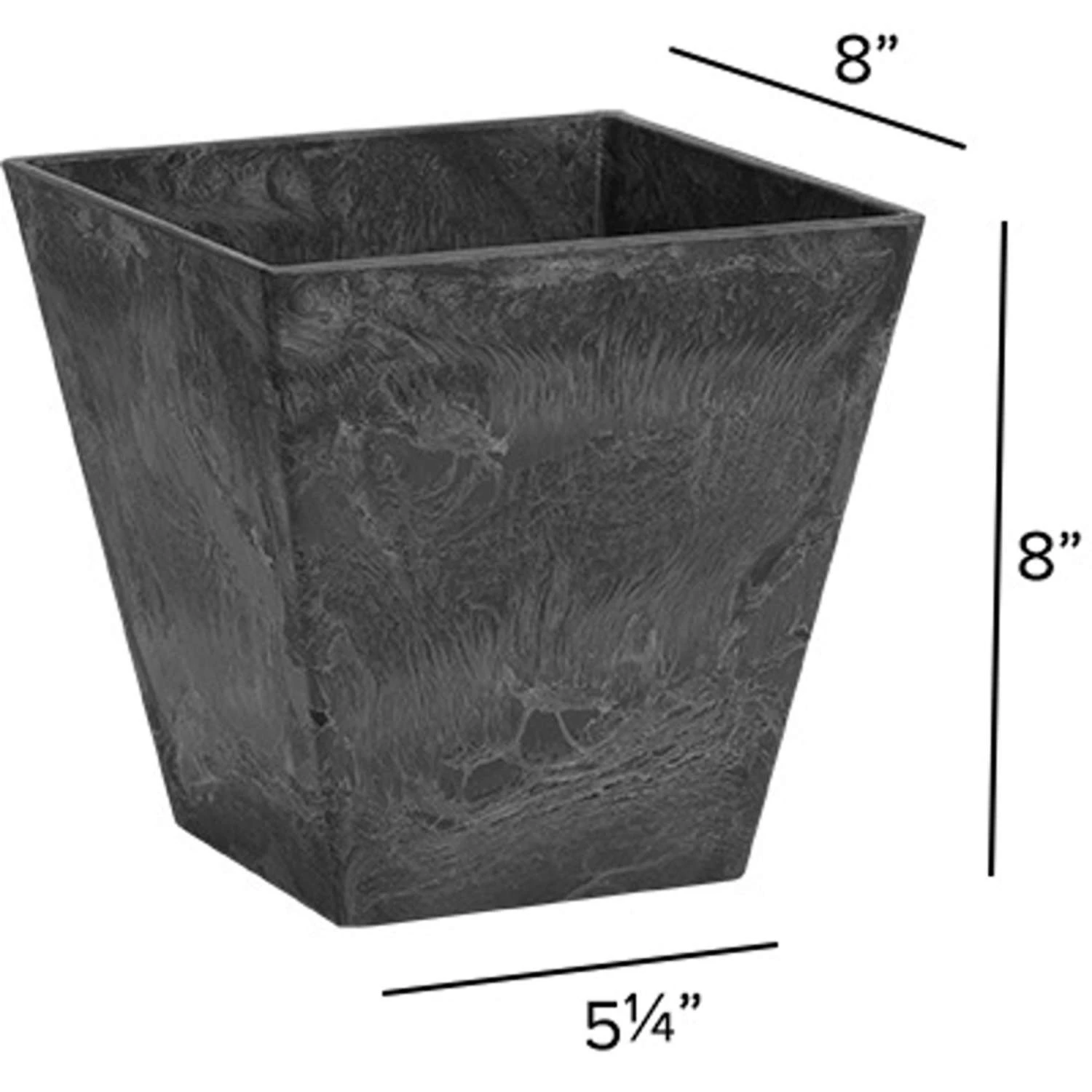 Novelty Artstone 8 In. H X 7.8 In. W X 7.8 In. D Resin Ella Planter Black 4 Novelty Artstone 8 In. H X 7.8 In. W X 7.8 In. D Resin Ella Planter Black - Image 2