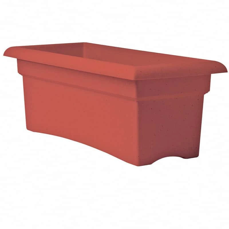 Bloem 10 In. H X 12 In. W X 26.3 In. D Resin Veranda Planter Terracotta Clay 3 Bloem 10 In. H X 12 In. W X 26.3 In. D Resin Veranda Planter Terracotta Clay
