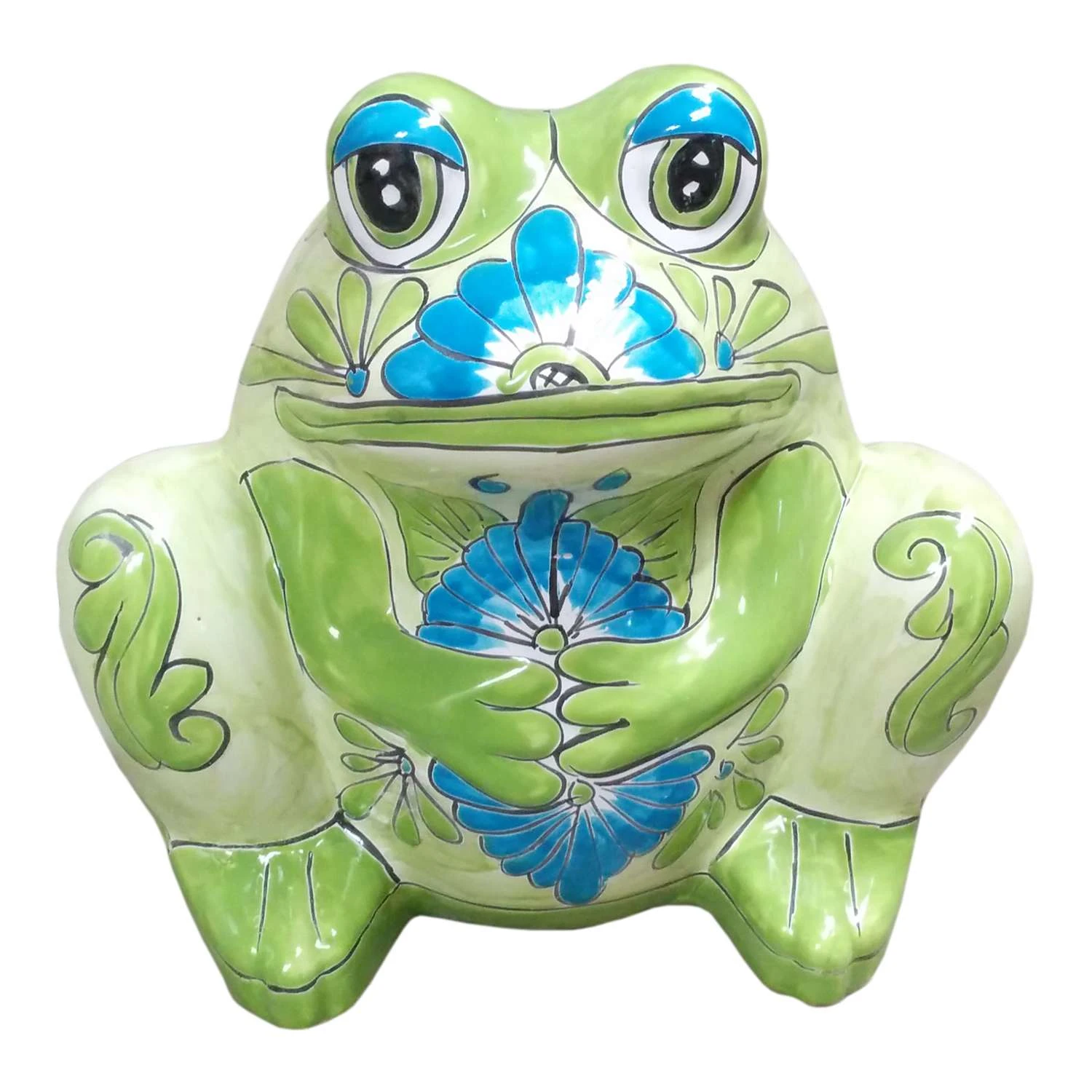 Avera Products Talavera 7 In. H X 6 In. W Ceramic Frog Planter Multicolored 4 Avera Products Talavera 7 In. H X 6 In. W Ceramic Frog Planter Multicolored - Image 2