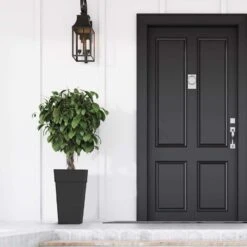 Bloem Finley 25 In. H X 14.65 In. W X 14.65 In. D Resin Tall Tapered Planter Black -ORBIT || ACE || TORO Shop 53348394 aa57 4635 ba71 0bc726321ac2