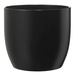 SK Pottery 3.9 In. H X 4.7 In. W X 4.7 In. D Clay Basel Ceramic Pot Black