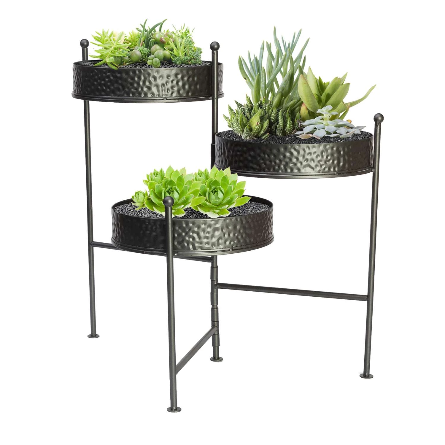 Panacea 20.75 H Black Metal Plant Stand 3 Panacea 20.75 H Black Metal Plant Stand