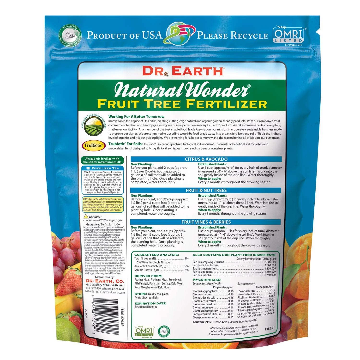 Dr. Earth Natural Wonder Organic Granules Apple, Citrus, Peaches Plant Food 4 Lb 4 Dr. Earth Natural Wonder Organic Granules Apple, Citrus, Peaches Plant Food 4 Lb - Image 2