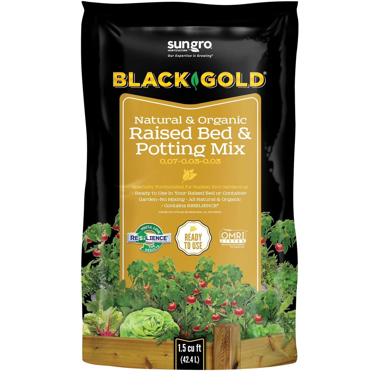 Black Gold Organic Flower And Vegetable Raised Bed Mix 1.5 Cu Ft 3 Black Gold Organic Flower And Vegetable Raised Bed Mix 1.5 Cu Ft