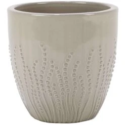 Deroma Krishna 9 In. H X 9.1 In. W X 9.1 In. D Ceramic Planter Cream
