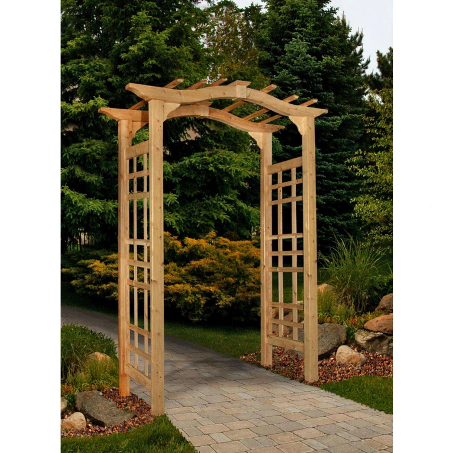 Vita Westwood 85.5 In. H Brown Wood Garden Arbor 3 Vita Westwood 85.5 In. H Brown Wood Garden Arbor